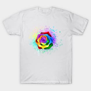 Colorful Rainbow Rose T-Shirt